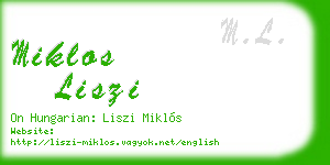 miklos liszi business card