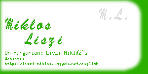 miklos liszi business card